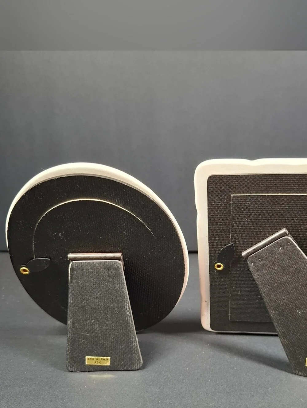 Vtg Sm Floral Ceramic Photo Frames Cottagecore Picture 2.5 x 3.5 Oval Rectangle